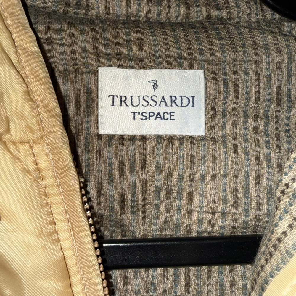 Trussardi T'Space Womens Tan Hooded Zip Up Lightweight Jacket Size ITALIAN 42 S - Picture 2 of 9